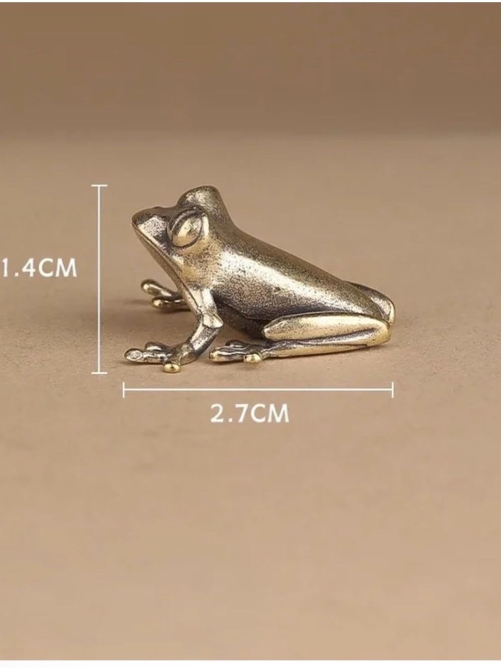 Retro Brass Miniature Frog Figurine - Picture 2 of 4